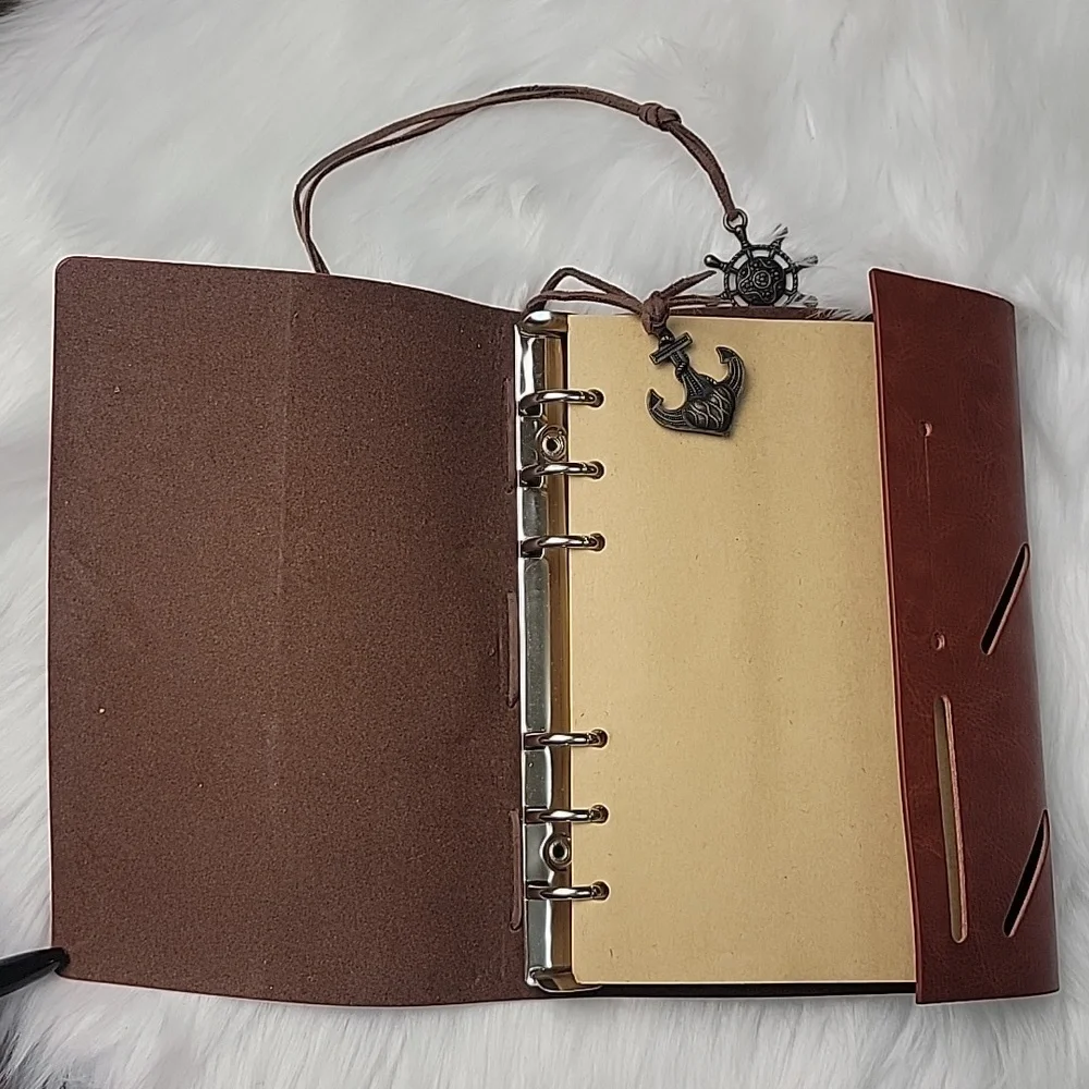 Nautical NeW Faux Leather Compass Rose Embossed Refillable Paper Diary Notepad‎